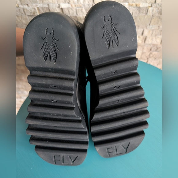 Fly London Baan Platform Ankle Lug Boots Chunky Minimalist Sz EU 42/US Men 9 - Picture 11 of 13